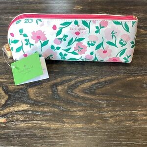 Kate Spade Pink and Green Floral Pencil Case Pouch
